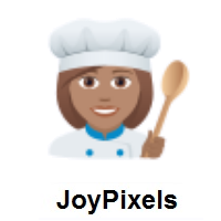 Woman Cook: Medium Skin Tone on JoyPixels