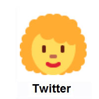 Woman: Curly Hair on Twitter Twemoji
