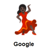 Woman Dancing: Dark Skin Tone on Google Android