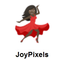 Woman Dancing: Dark Skin Tone on JoyPixels