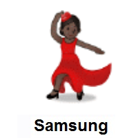 Woman Dancing: Dark Skin Tone on Samsung