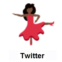 Woman Dancing: Dark Skin Tone on Twitter Twemoji