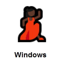 Woman Dancing: Dark Skin Tone on Microsoft Windows
