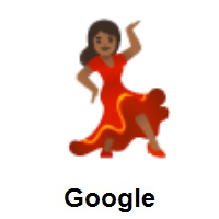 Woman Dancing: Medium-Dark Skin Tone on Google Android