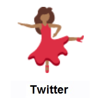 Woman Dancing: Medium-Dark Skin Tone on Twitter Twemoji