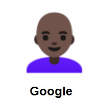 Woman: Dark Skin Tone, Bald on Google Android