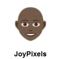 Woman: Dark Skin Tone, Bald on JoyPixels