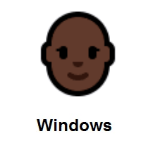 Woman: Dark Skin Tone, Bald on Microsoft Windows