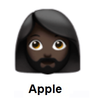 Woman: Dark Skin Tone, Beard on Apple iOS