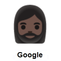 Woman: Dark Skin Tone, Beard on Google Android