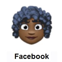 Woman: Dark Skin Tone, Curly Hair on Facebook