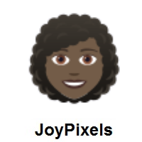 Woman: Dark Skin Tone, Curly Hair on JoyPixels