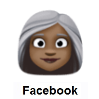 Woman: Dark Skin Tone, White Hair on Facebook