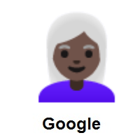 Woman: Dark Skin Tone, White Hair on Google Android