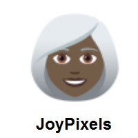 Woman: Dark Skin Tone, White Hair on JoyPixels