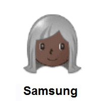 Woman: Dark Skin Tone, White Hair on Samsung