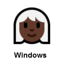 Woman: Dark Skin Tone, White Hair on Microsoft Windows