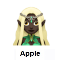 Woman Elf: Dark Skin Tone on Apple iOS