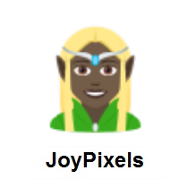 Woman Elf: Dark Skin Tone on JoyPixels