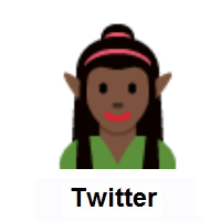 Woman Elf: Dark Skin Tone on Twitter Twemoji