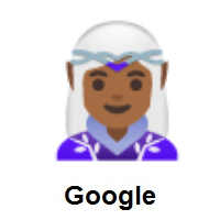 Woman Elf: Medium-Dark Skin Tone on Google Android