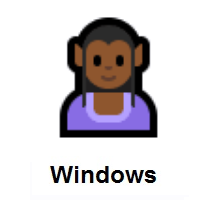 Woman Elf: Medium-Dark Skin Tone on Microsoft Windows