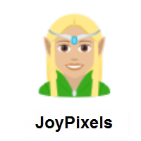 Woman Elf: Medium-Light Skin Tone on JoyPixels