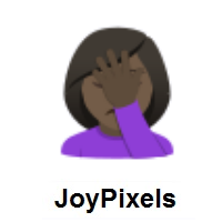 Woman Facepalming: Dark Skin Tone on JoyPixels