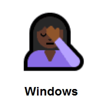 Woman Facepalming: Dark Skin Tone on Microsoft Windows