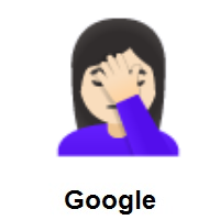 Woman Facepalming: Light Skin Tone on Google Android
