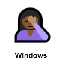 Woman Facepalming: Medium-Dark Skin Tone on Microsoft Windows