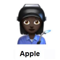 Woman Factory Worker: Dark Skin Tone on Apple iOS