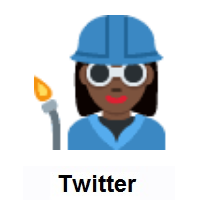 Woman Factory Worker: Dark Skin Tone on Twitter Twemoji