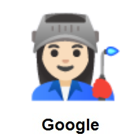 Woman Factory Worker: Light Skin Tone on Google Android