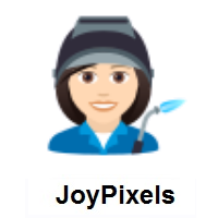 Woman Factory Worker: Light Skin Tone on JoyPixels