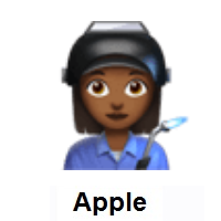 Woman Factory Worker: Medium-Dark Skin Tone on Apple iOS