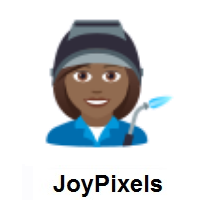 Woman Factory Worker: Medium-Dark Skin Tone on JoyPixels