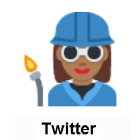 Woman Factory Worker: Medium-Dark Skin Tone on Twitter Twemoji