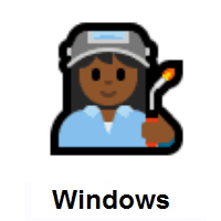 Woman Factory Worker: Medium-Dark Skin Tone on Microsoft Windows