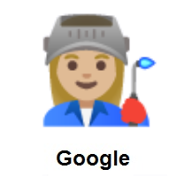 Woman Factory Worker: Medium-Light Skin Tone on Google Android