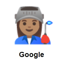 Woman Factory Worker: Medium Skin Tone on Google Android