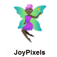 Woman Fairy: Dark Skin Tone on JoyPixels