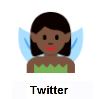 Woman Fairy: Dark Skin Tone on Twitter Twemoji