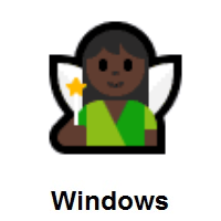 Woman Fairy: Dark Skin Tone on Microsoft Windows
