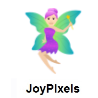 Woman Fairy: Light Skin Tone on JoyPixels
