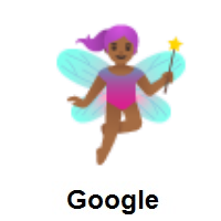 Woman Fairy: Medium-Dark Skin Tone on Google Android