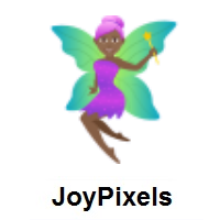 Woman Fairy: Medium-Dark Skin Tone on JoyPixels