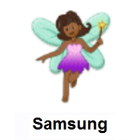 Woman Fairy: Medium-Dark Skin Tone on Samsung