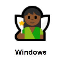 Woman Fairy: Medium-Dark Skin Tone on Microsoft Windows