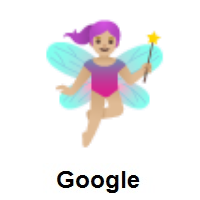 Woman Fairy: Medium-Light Skin Tone on Google Android